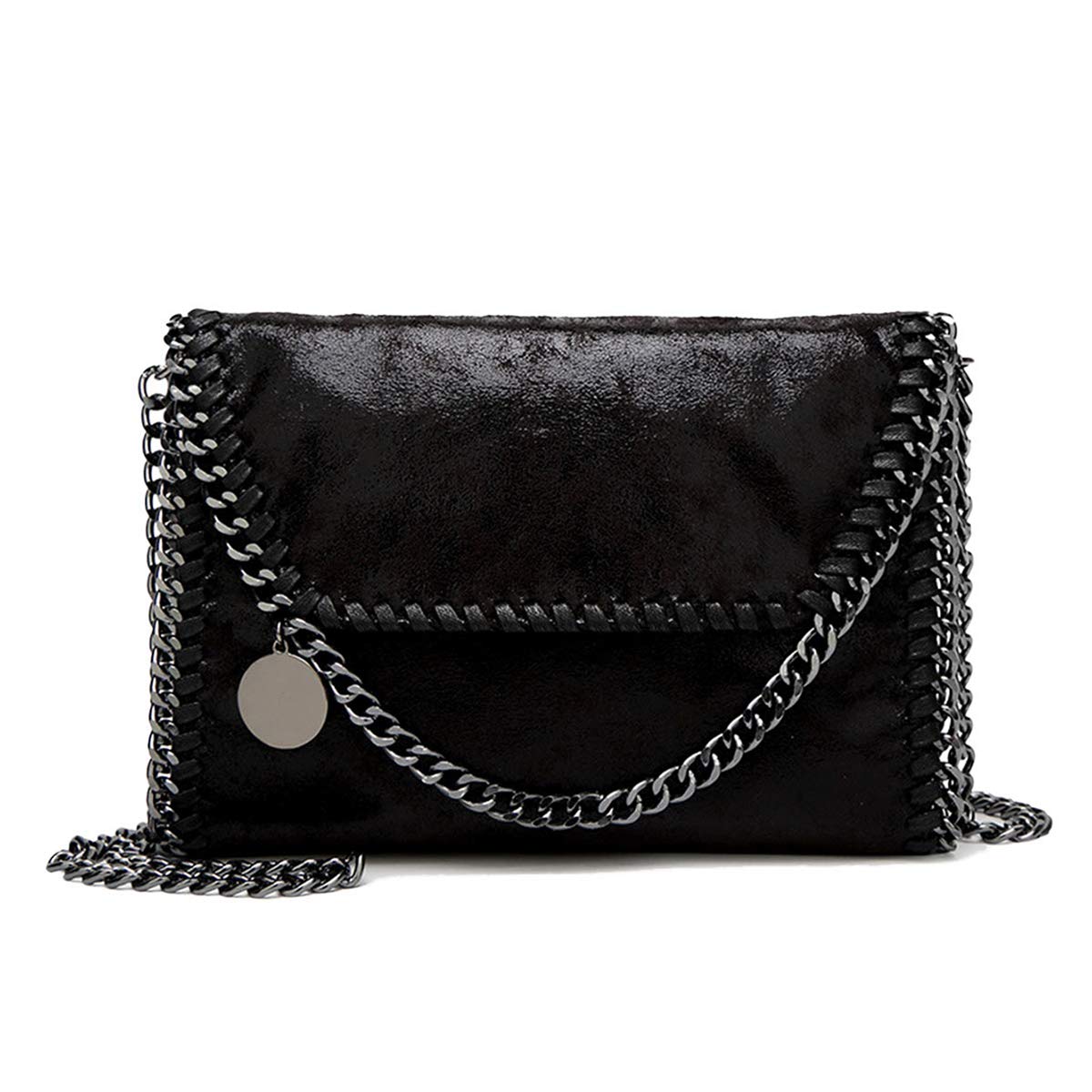 JOTHIN Crossbody Bags for Women Designer Handbags for Women Black Clutch Chain Crossbody Purse Women's Shoulder Handbags(Black)