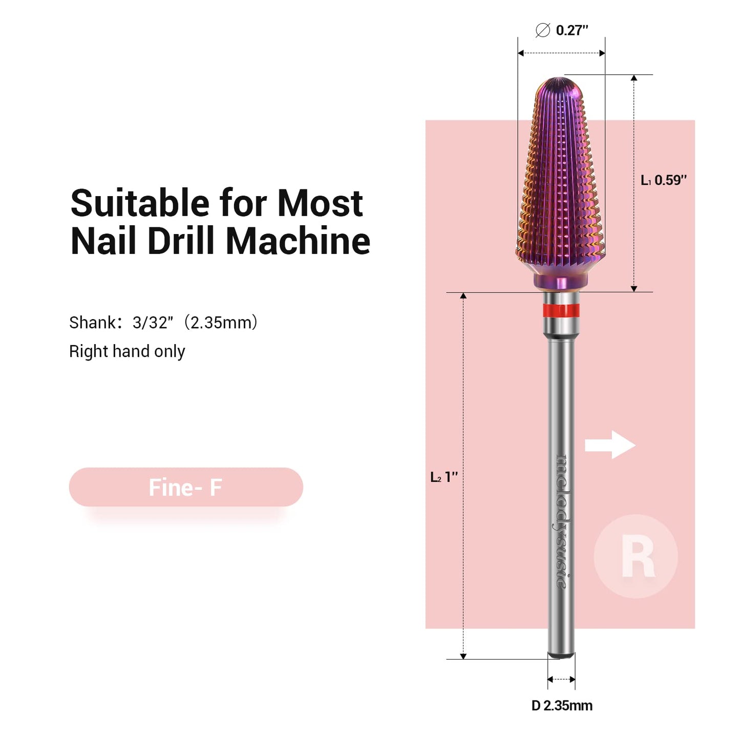 MelodySusie Rechargeable Portable Nail Drills with Professional Tornado Nail Drill Bits