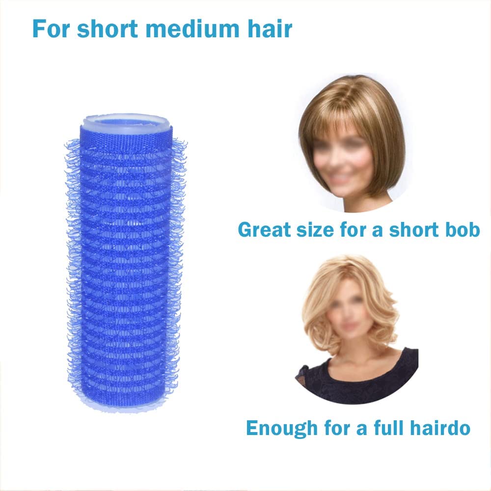 ADMIRING 12PCS Roller Curlers for Medium Short Hair, Heatless Bangs Curlers, Create Natural Curly Hairstyle (Red)