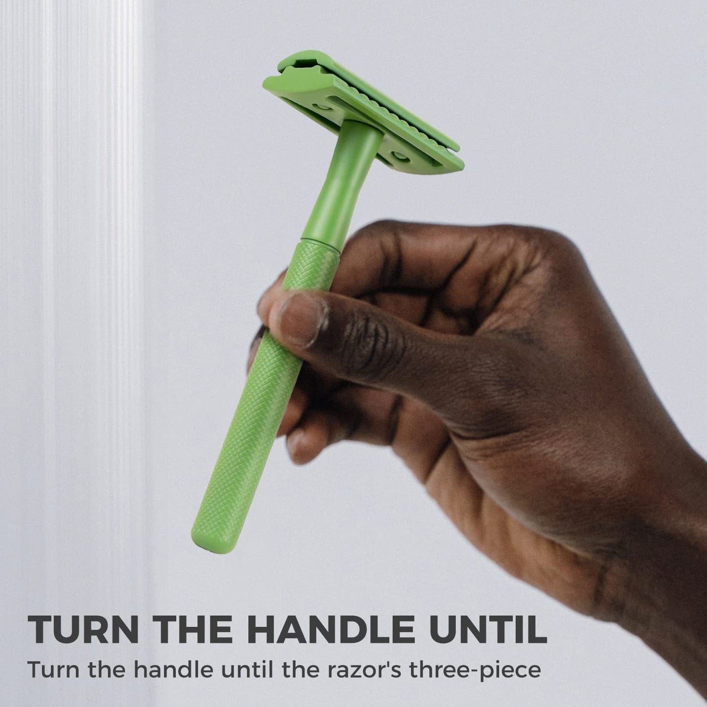 ZOMCHI Women Safety Razor with 5 Double Edge Safety Razor Blades, Metal Double Edge Razor, Single Blade Razor, Reusable & Plastic Free – Fern Green