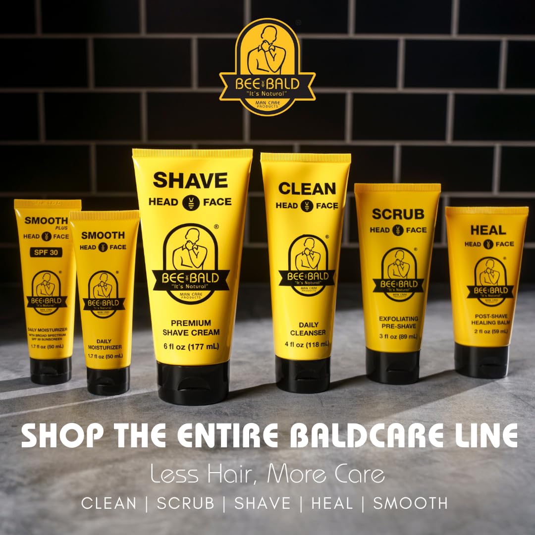Bee Bald SMOOTH PLUS Daily Moisturizer with SPF 30 Broad Spectrum Sunscreen Tones, Hydrates & Moisturizes While Protecting Skin From Harmful UVA/UVB Rays, 1.7 Fl Oz