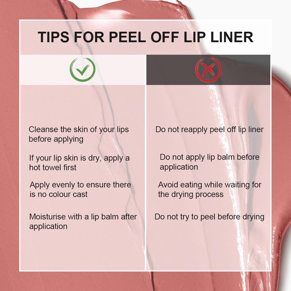 3 Colors Peel Off Lip Liner Stain with Tweezer, Long Lasting Waterproof Lip Tint Stains Makeup Set with Matte Finish for Women, Natural Look, Easy to Use, for All Skin Types (#2,3,4)