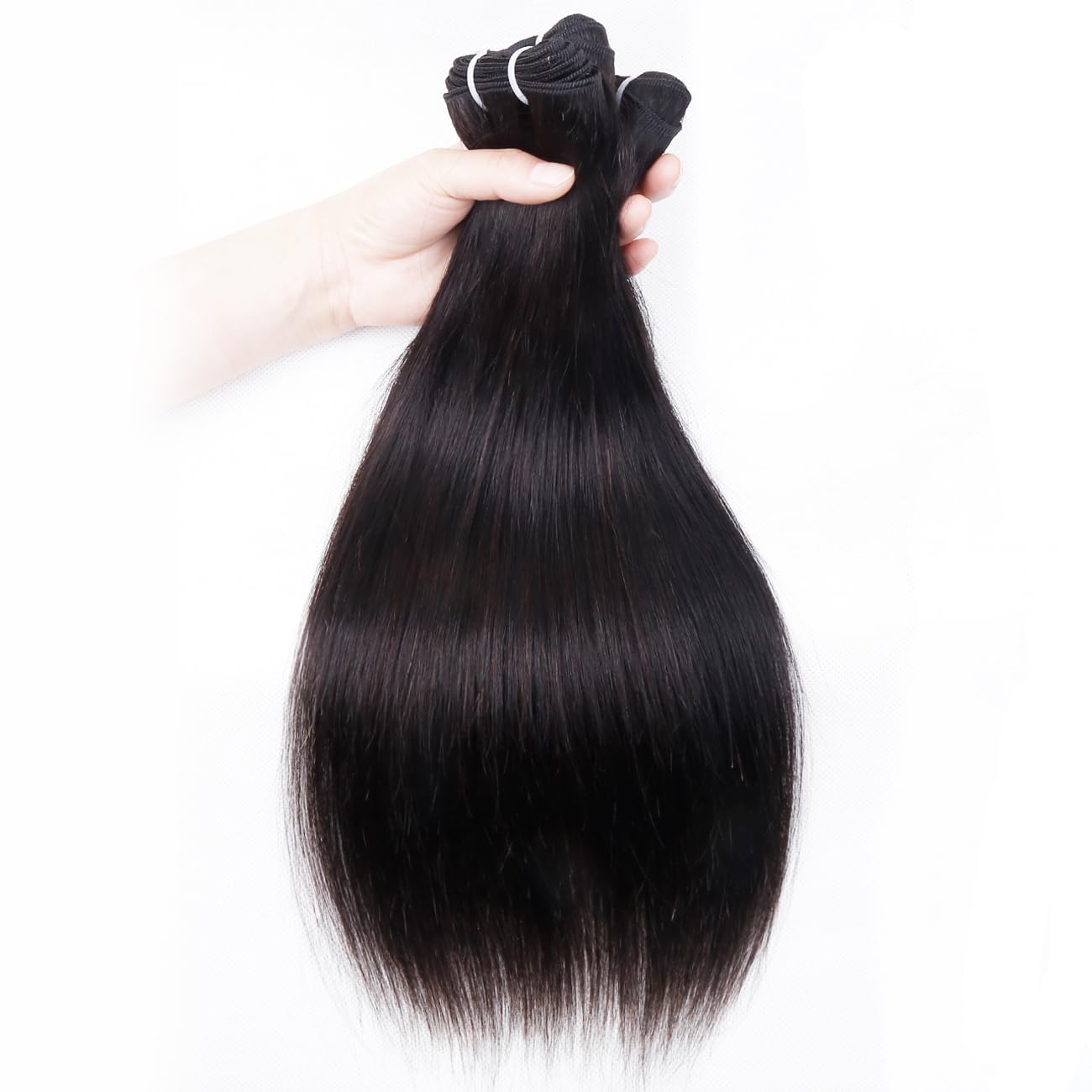 Afrodiva Straight 3 Bundles Human Hair 20 22 24 Inch 100% Unpro cessed Brazilian Virgin Human Hair Bundles Double Weft Weave Bundles Straight Hair 70g/Bundle Hair Natural Color