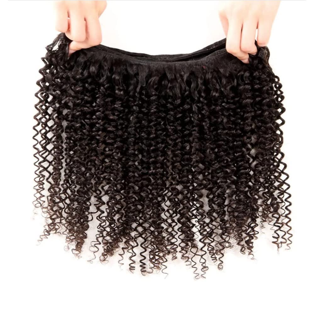 Kinky Curly Bundles Human Hair Bundles Brazilian Curly Hair Bundles 12A Virgin Curly Human Hair Bundles Curly Weave Hair Bundles Natural Black (14 16 18) … …