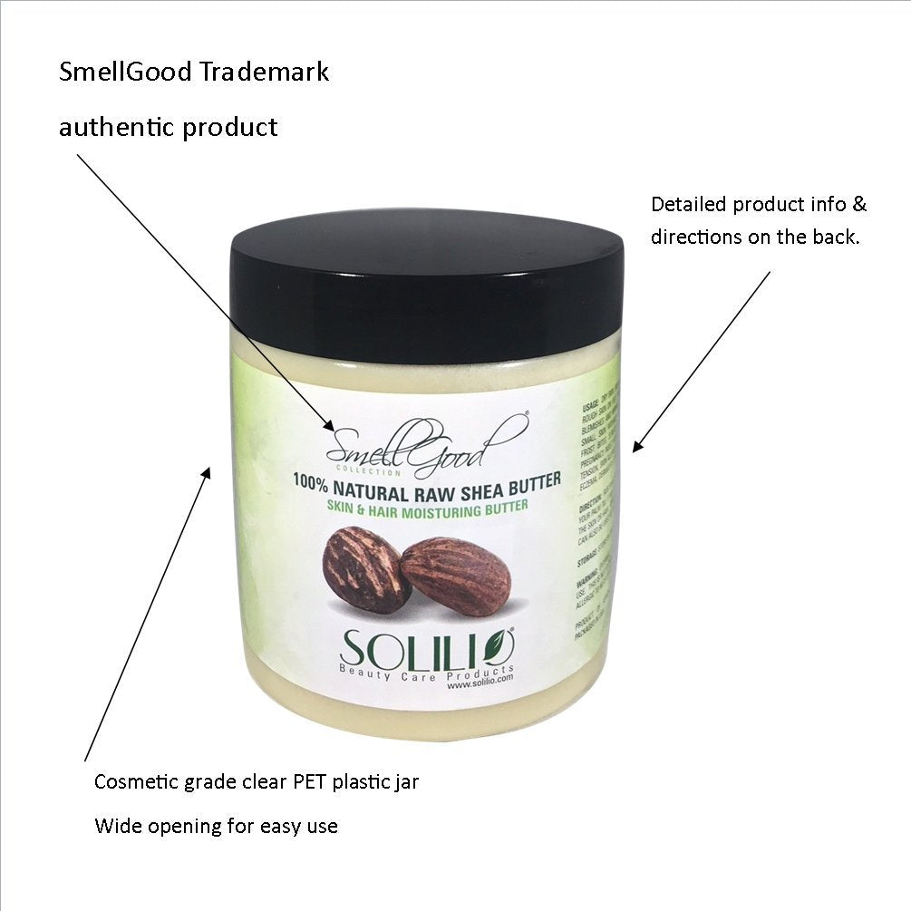 SmellGood - African Shea Butter Pure Raw Unrefined Ivory **Doubled Filtered** (8oz)