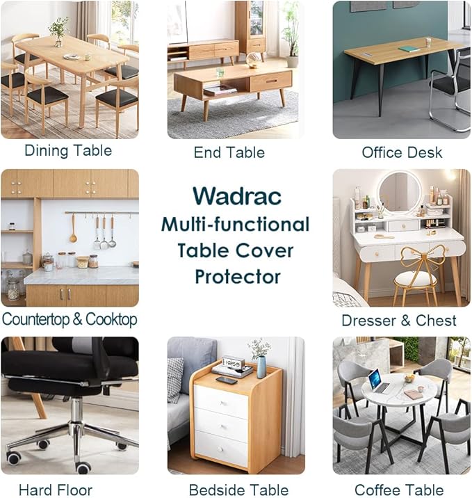 14x16 Clear Plastic PVC Wood Desk Protector Pad Rectangle Thick Clear Plastic Vinyl Tablecloth Furniture Protective Desktop Liner Cover Waterproof Computer Tabletop Protection Desk Blotter Mat Pad