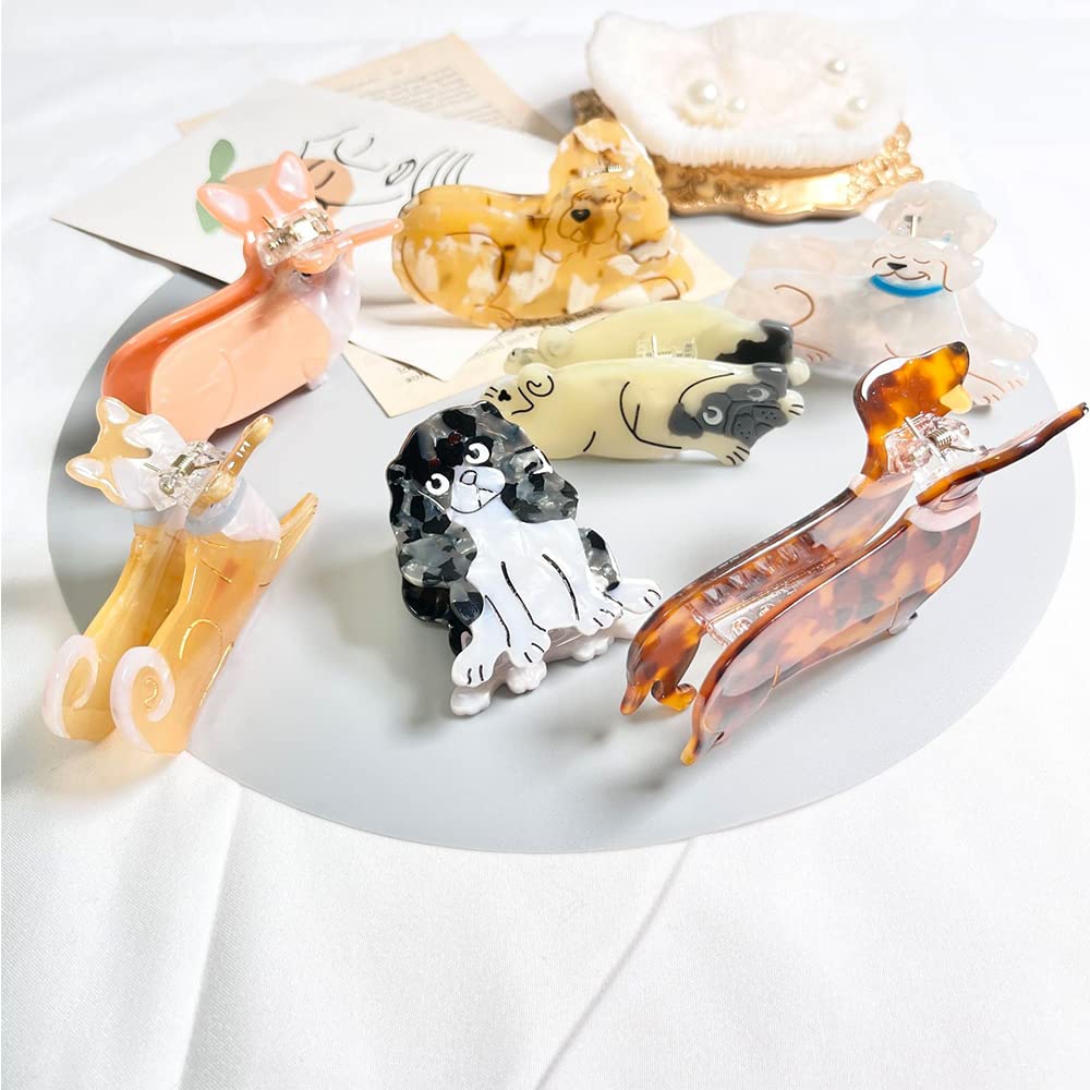Charlie Dog Hair Clips,Small Claw Clips for Girls,Acetate Hair Clips for Women,S7