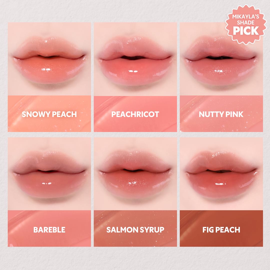 TIRTIR [*Mini Size Waterism Tinted Lip Gloss #23 Peachricot, 0.06 Fl Oz – Kiss Ready Lipgloss, 12H Long Lasting Non Sticky Natural Tinted Glow Korean Multiuse Cheek and Lip Tint for Women gift