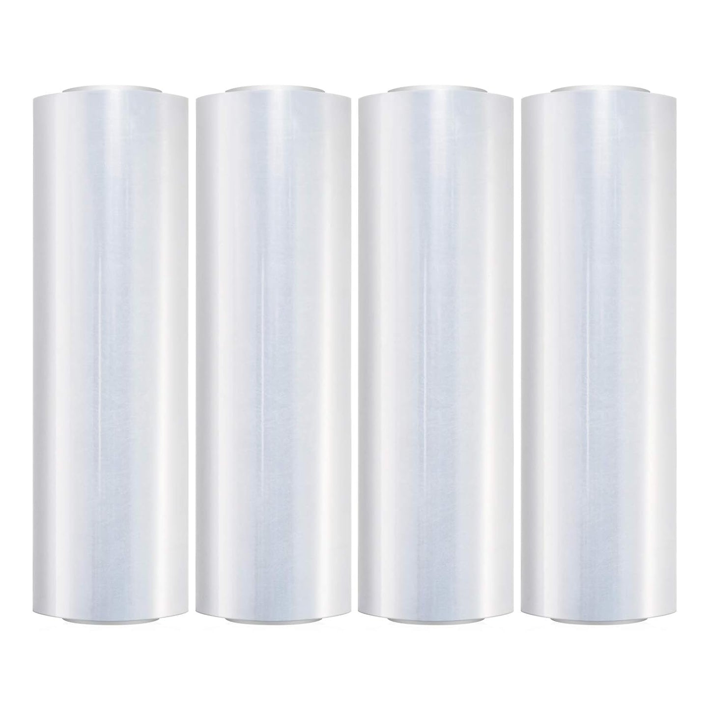 18" x 1500ft x 80 Gauge Thick (20 Micron) Clear Cast Pallet Stretch Wrap Film [Pack of 4 Rolls, 1500' Per Roll, Total 6000']