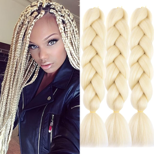 Doren Jumbo Braiding Hair Extensions Colorful Synthetic Kanekalon Crochet Braids Hair for DIY 3Pcs 100g/Pcs 24Inches #613
