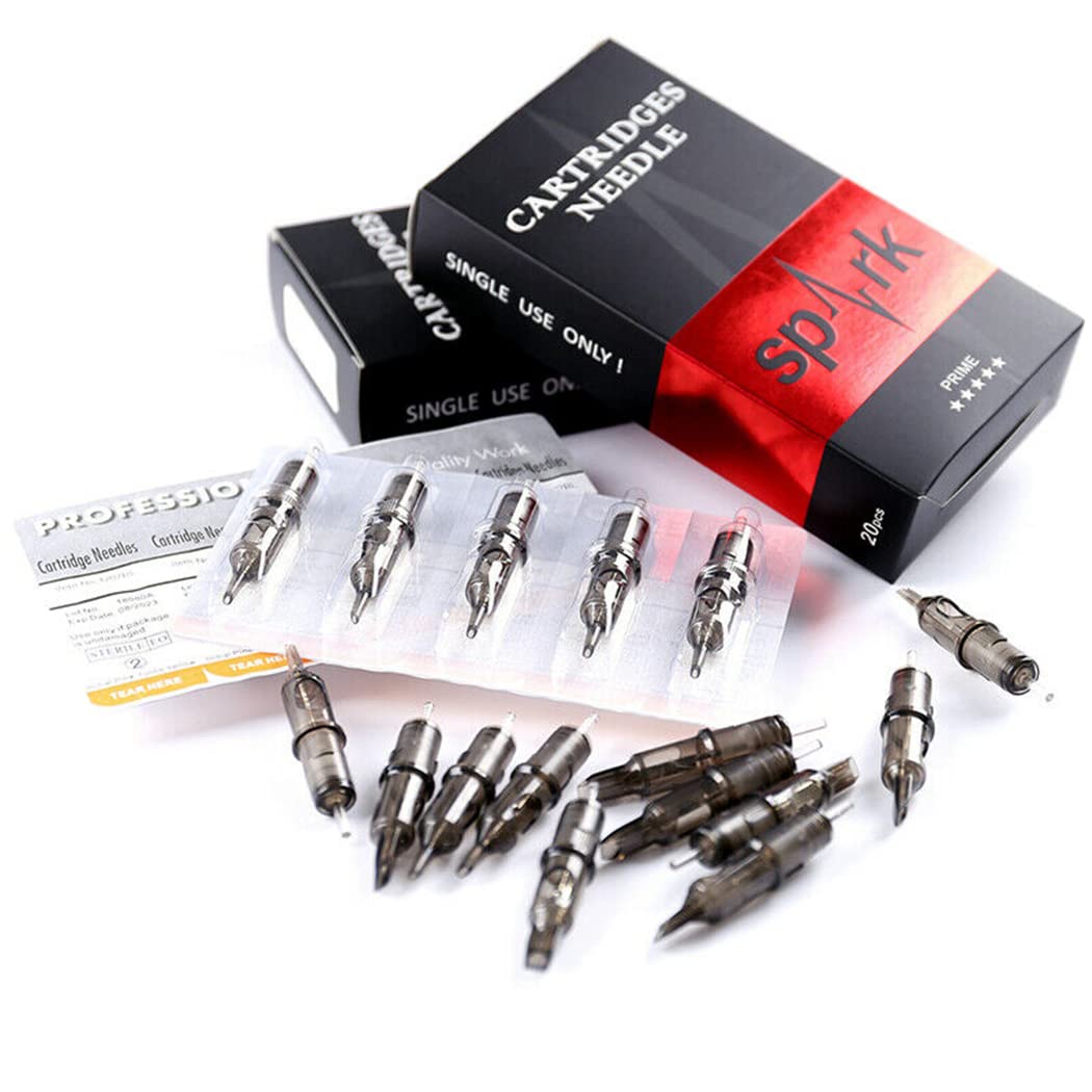 Tatmax International 20PCS Spark Disposable Premium Tattoo Cartridge Needles Standard #12 Needles Round Magnum (5RM)