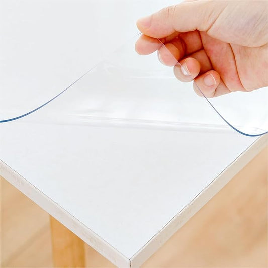 20 x 54 Inch Clear Table Cover Protector, Clear Table Protector for Dining Room Table, 1.5mm Plastic Table Cover, Waterproof Table Pad for Kitchen, Office
