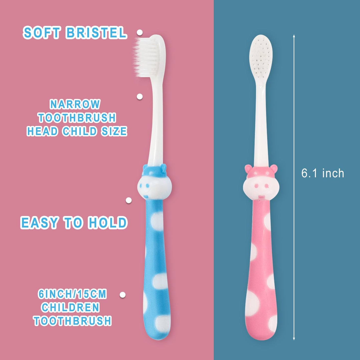 Gisdo 200 pcs Disposable Kids Toothbrush Bulk Individually Wrapped, Toddler Toothbrushes for Kid Age 2+ Children Toothbrush Set Soft Bristles Boys Girls Toothbrush