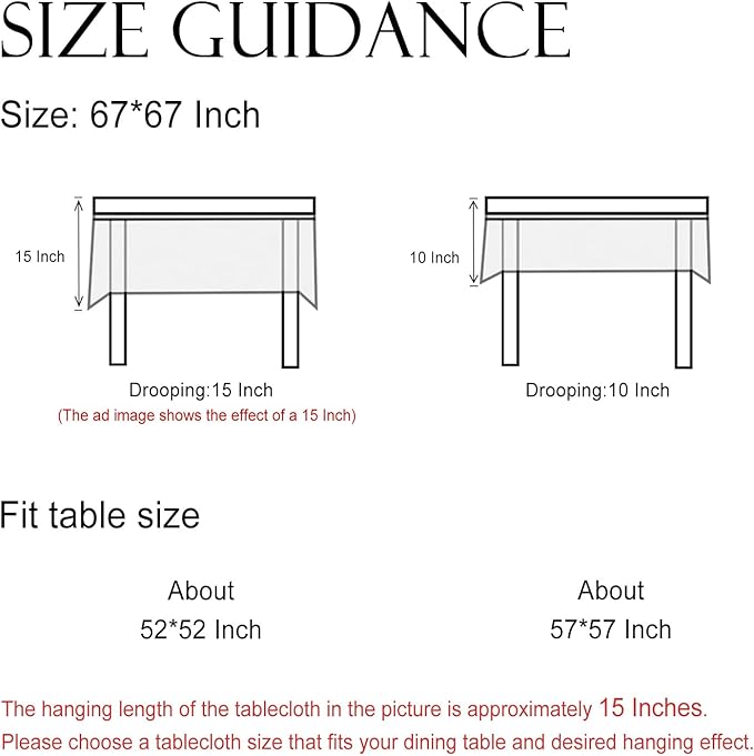 ISAENNE Designer Linen Floral Square Tablecloth,Pale Yellow Farmhouse Indoor Table Cloth,Fall Durable Decor Tablecloths for Dining Kitchen Thanksgiving Christmas Party,67"*67"-Chamonix A