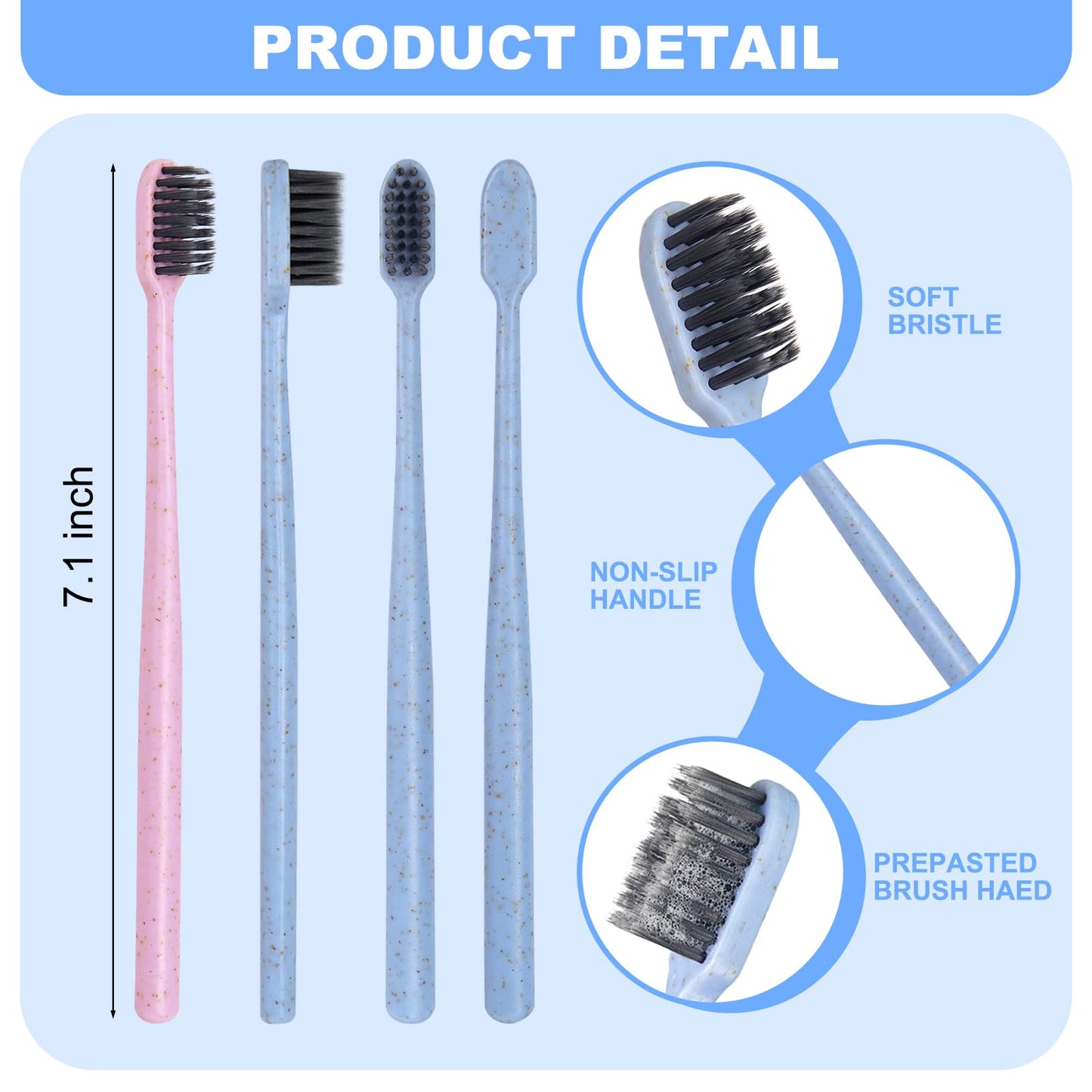 SLequipo 500Pcs Prepasted Disposable Toothbrushes Bulk Individually Wrapped Pre Pasted Soft Bristle Tooth Brush Set Travel Colorful Toothbrushes for Homeless Gift Hotel Camping Travel
