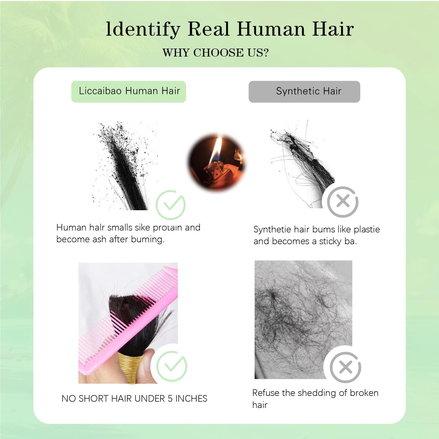 Liccaibao Deep Wave Bulk 100g 24 Inch Natural 100% Human Hair Braiding Hair Unprocessed No Weft 10A Brazilian Virgin Hair for Curly Human Hair Extensions Boho Braids Wet and Wavy Human Braiding Hair