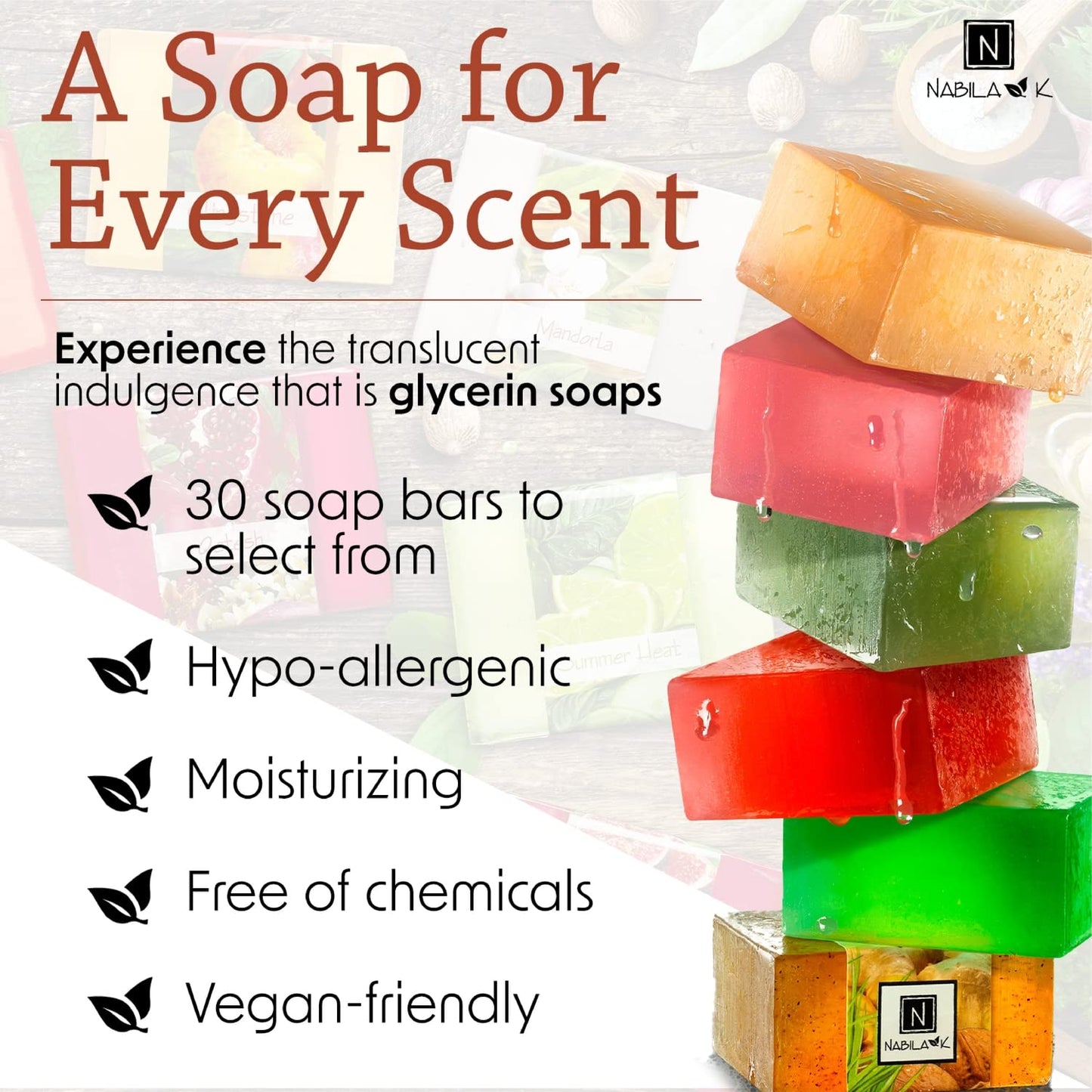 Glycerin Bar Soap Heady Nights Scent - Natural, Vegan-Friendly, Hypoallergenic - Moisturizing and Hydrating with 100% Vegetable Glycerin - Sulfate-Free, Paraben-Free, Chemical-Free - 4.5 oz