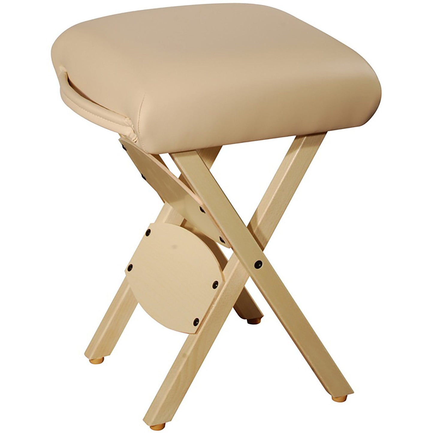 Master Massage Wooden Handy/Folding Massage Stool Cream, Beige