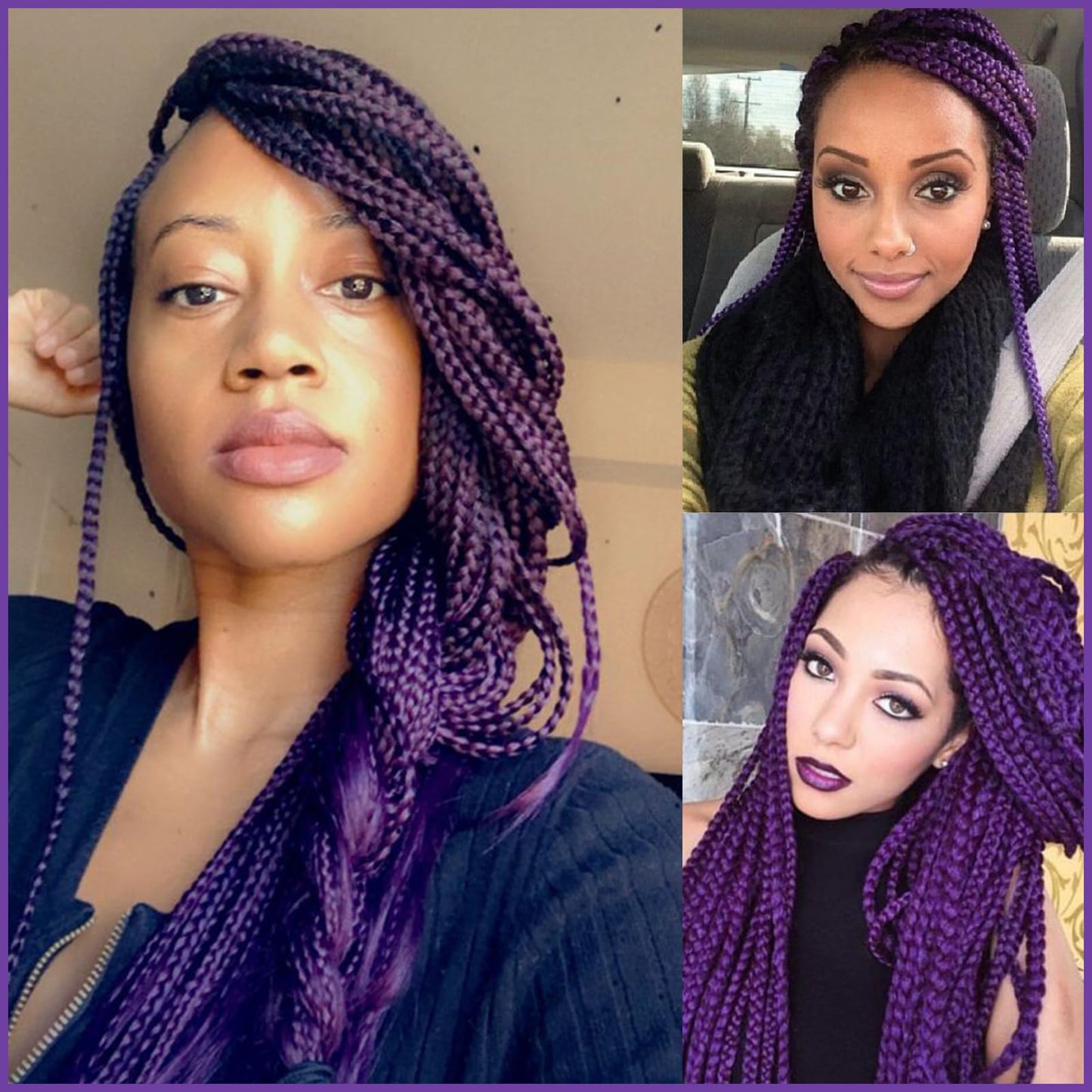 Lavender Purple Pre stretched Braiding Hair 8 Packs Pre feathered Braid Hair Extensions 30 Inches Hair Braids