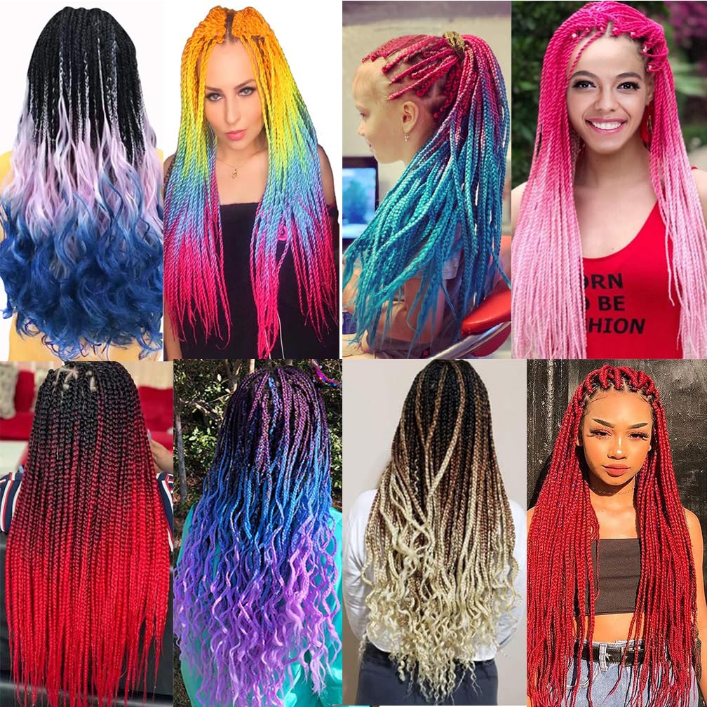 Braiding Hair Brown Kanekalon Braid Hair Extensions for Box Braids Hot Water Setting High Temperature Synthetic Fiber (30#-1Pack)