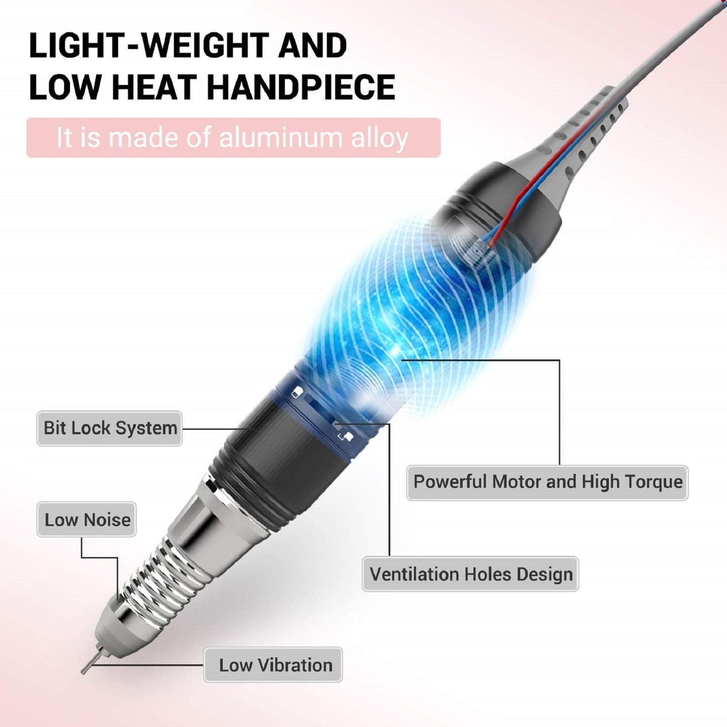 MelodySusie 30000 RPM Professional Nail Drill-Scarlet, High Speed, Low Heat, Low Noise, Low Vibration, Portable Electric Efile Drill for Shaping, Buffing, Removing Acrylic Nails, Gel Nails