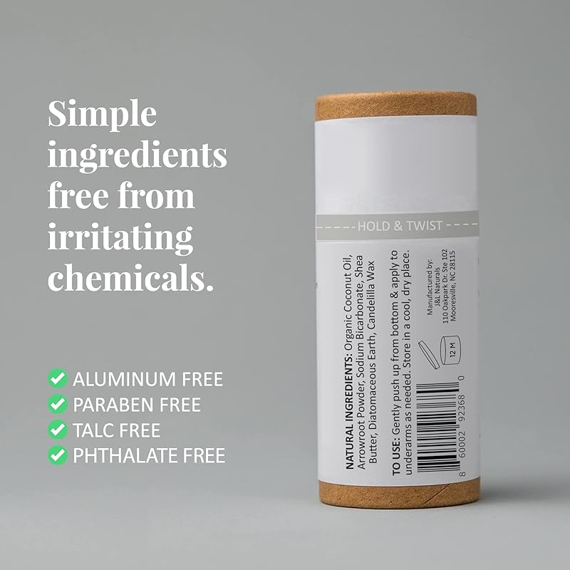 J&L Naturals Aluminum Free Deodorant for Men & Women | 100% Natural Ingredients With Coconut Oil, Shea Butter, & Essential Oils | Sustainable, Eco-Friendly (Activated Charcoal, 3.0 Oz (Pack of 4))