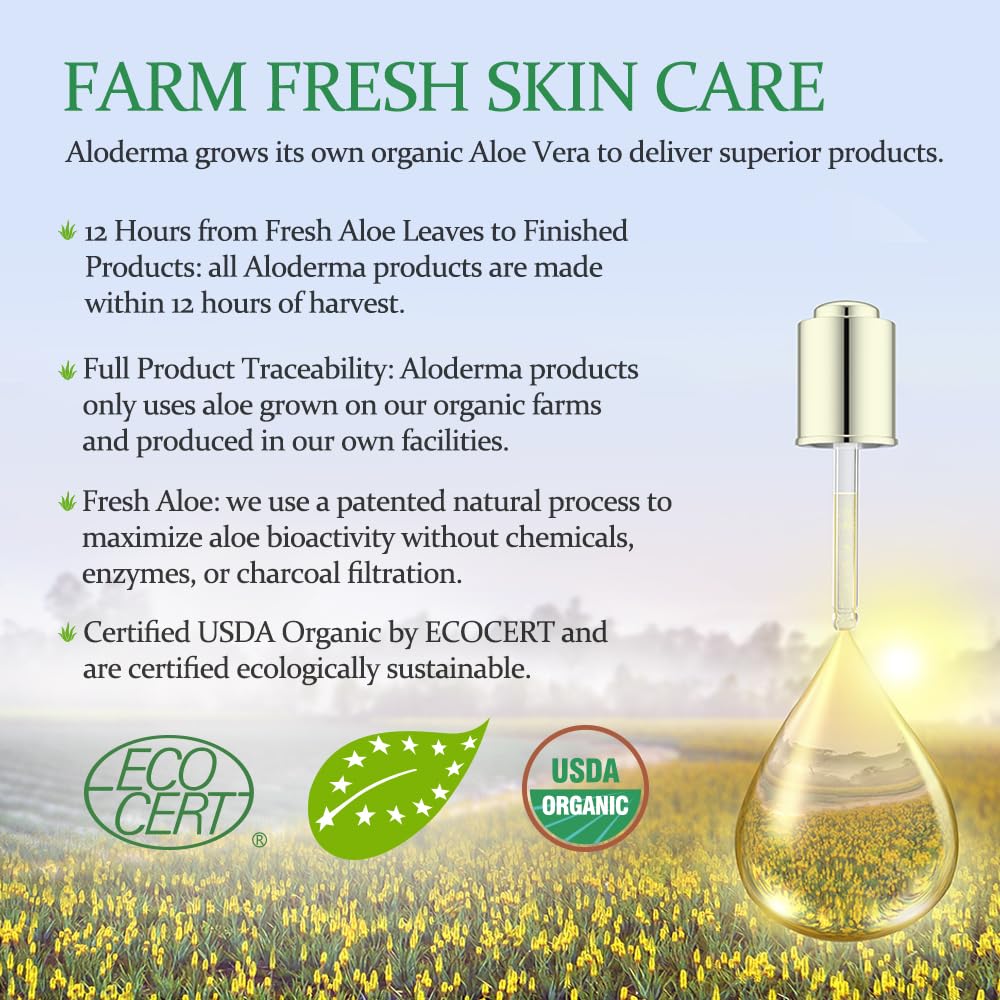 Aloderma Signature Aloe Hydrating Set - 5 Pieces - Aloe Vera Gel, Cleanser, Toner, Serum, Cream
