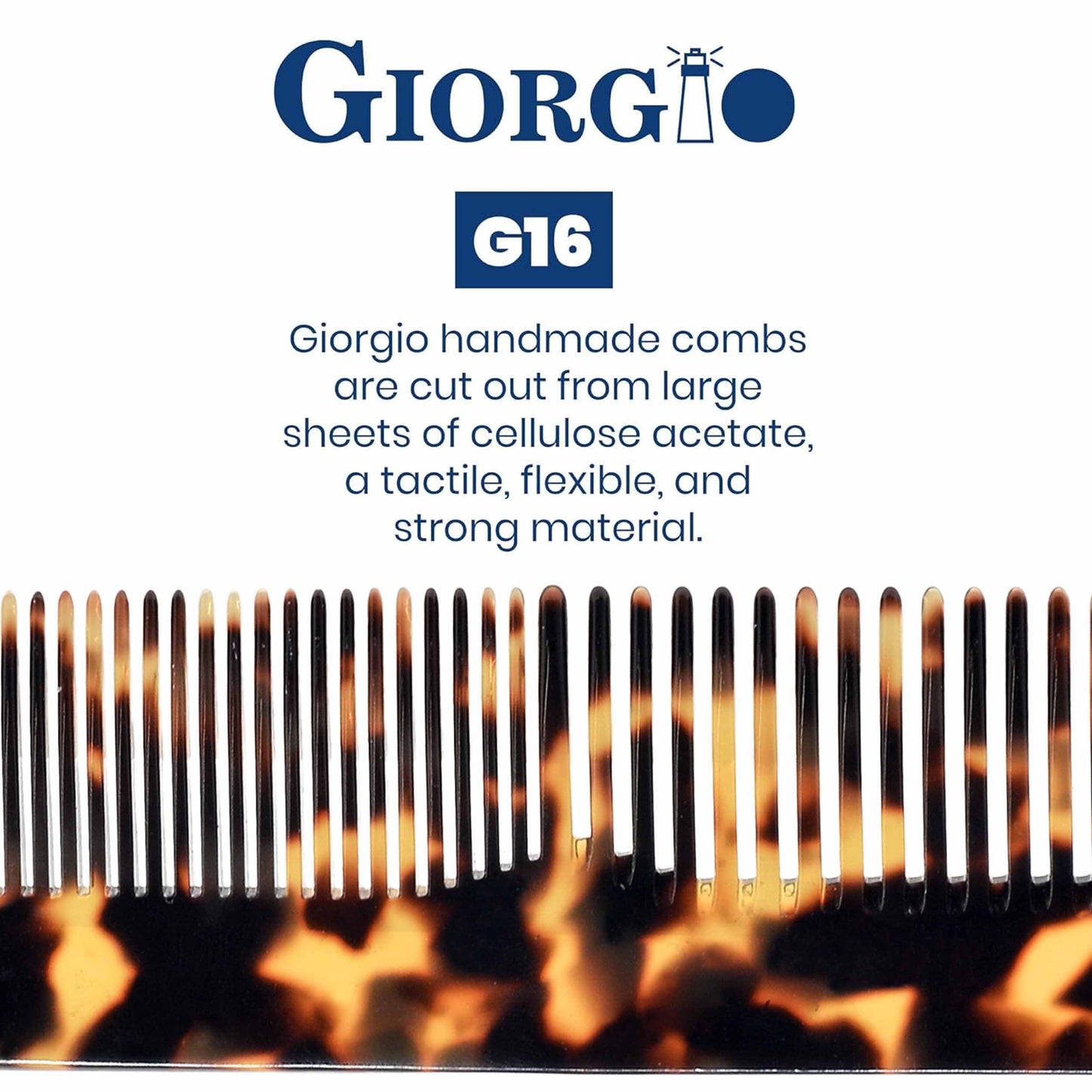 Giorgio G16 Fine Tooth Comb and Wide Tooth Comb Detangler Handmade Hair Comb, Mens Hair Comb for Men and Detangler Comb for Women, Hair Styling Barber Comb and Detangling Comb