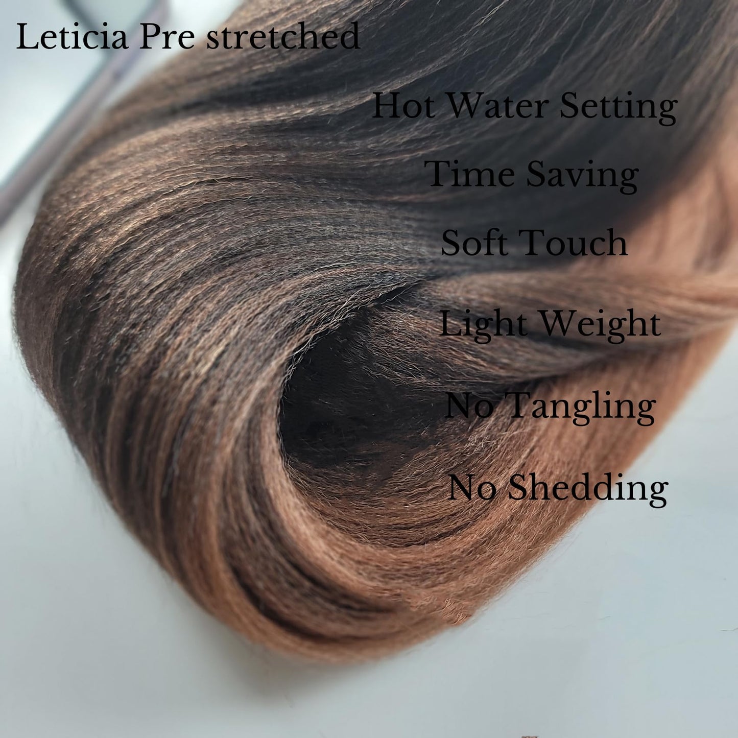 Leticia Black Brown Braiding Hair Pre Stretched Kanekalo Braiding Hair Pre stretched