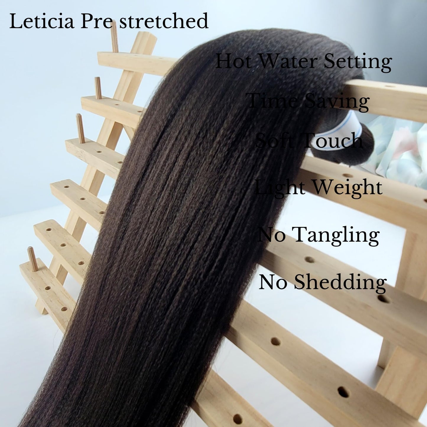 Leticia Light Black Braiding Hair Pre Stretched Kanekalo Braiding Hair Pre stretched