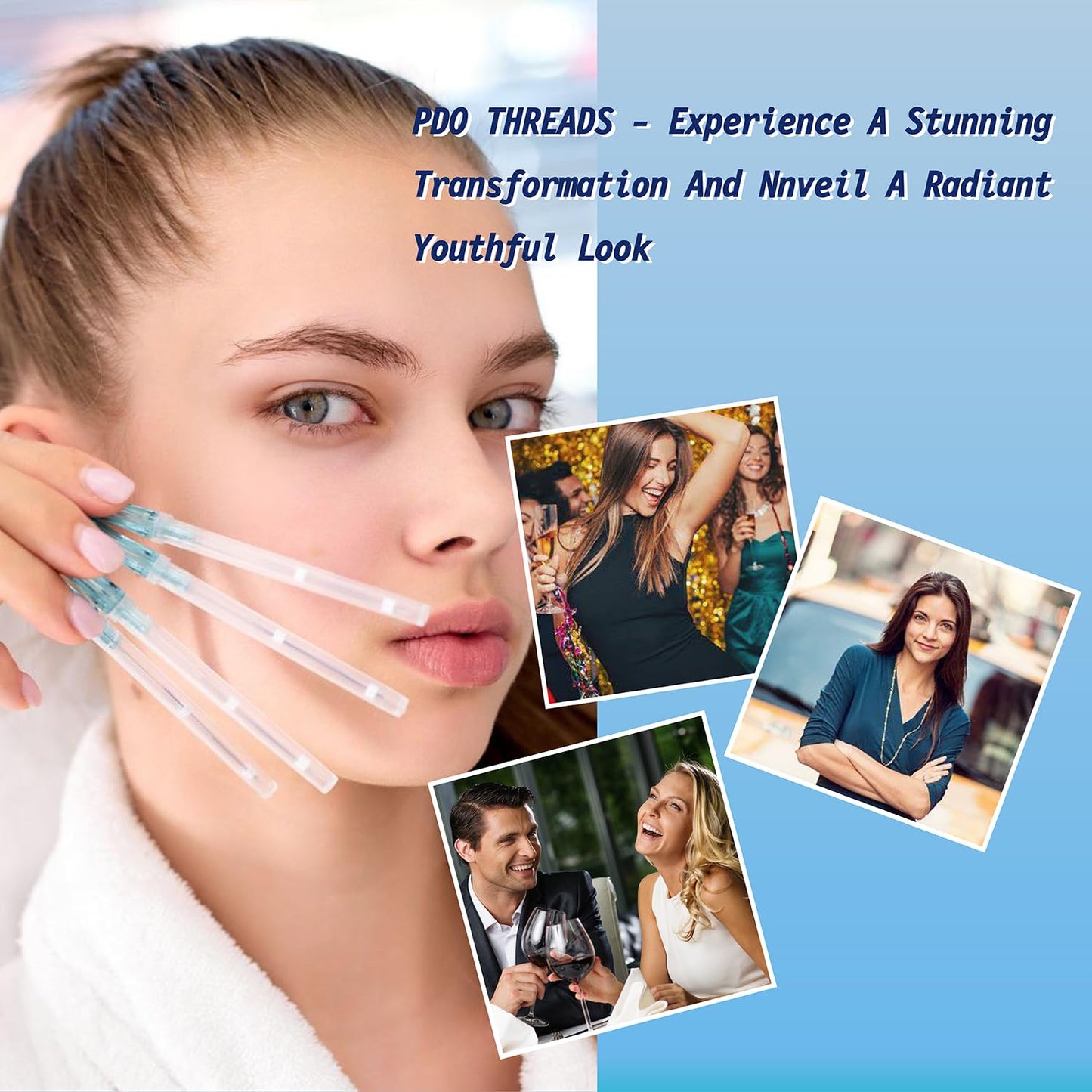 Elves PDO Nose Thread Lift/Nasal 4d COG Pdo Threads for Nose Columella Nose Bridge Nose Dorsum Lift/L-Blunt Type, 20PCS (19G 60mm)