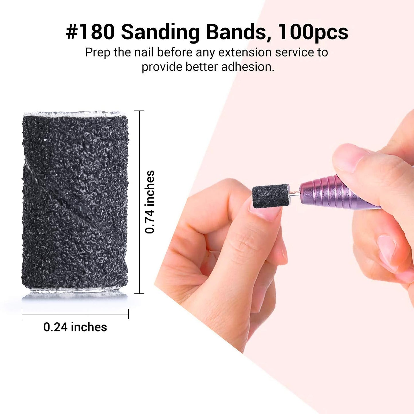 MelodySusie Professional Nail Drill - 30000 rpm Rechargeable Portable Nail Drills with 6 Bits and 106 Sanding Bands, Cordless Electric File Machine for Acrylic Nails Polish with 300Pcs Sanding Bands