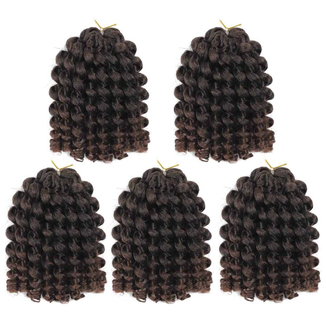 Crochet Braids Hair 8 Inch 5 Pack Jamaican Bounce Wand Curl Crochet Hair Synthetic Braiding Hair Extension Twist Crochet Hair (8 Inch (Pack of 5), T30)