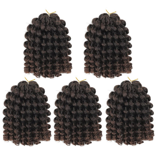 Crochet Braids Hair 8 Inch 5 Pack Jamaican Bounce Wand Curl Crochet Hair Synthetic Braiding Hair Extension Twist Crochet Hair (8 Inch (Pack of 5), T30)