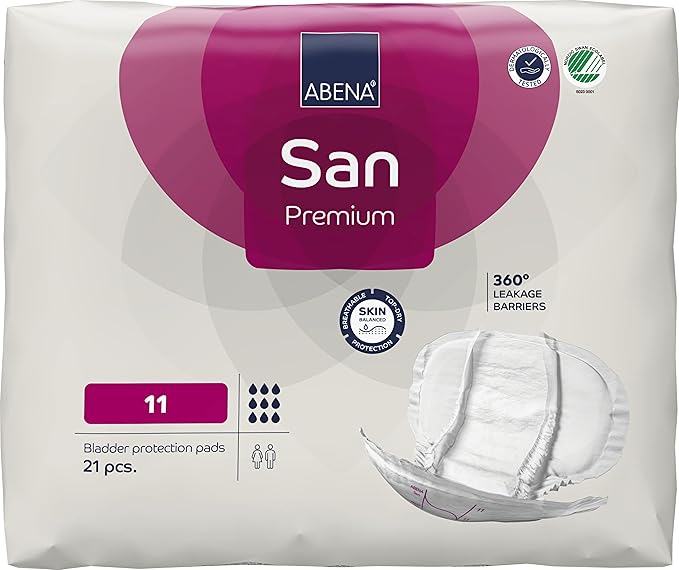 Abena San Premium Incontinence Pads, Heavy Absorbency, (Sizes 8 to 11), Size 11, 168 Count