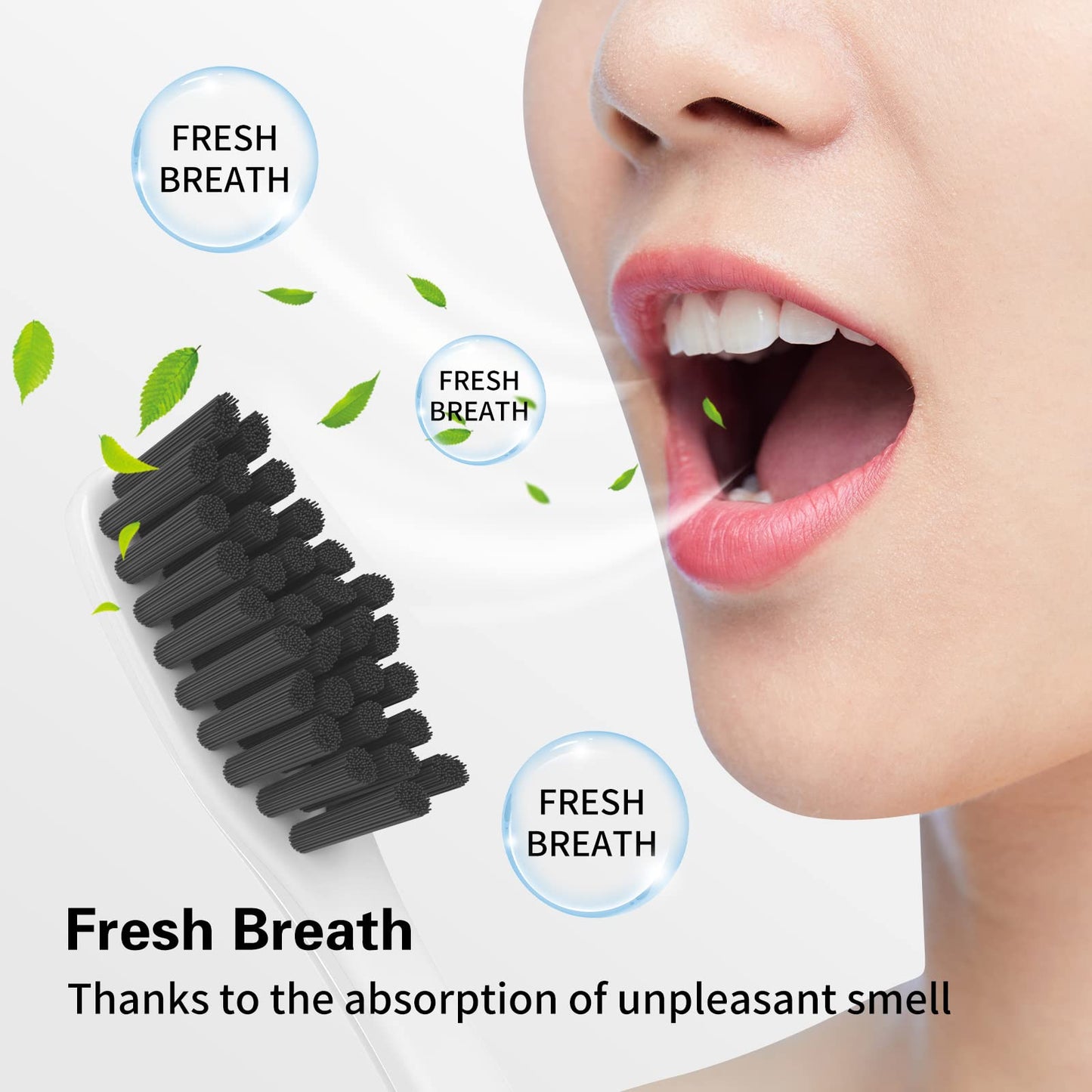 GEILSI Toothbrush Replacement Heads Compatible with Philips Sonicare Charcoal Bristles 4 Pack