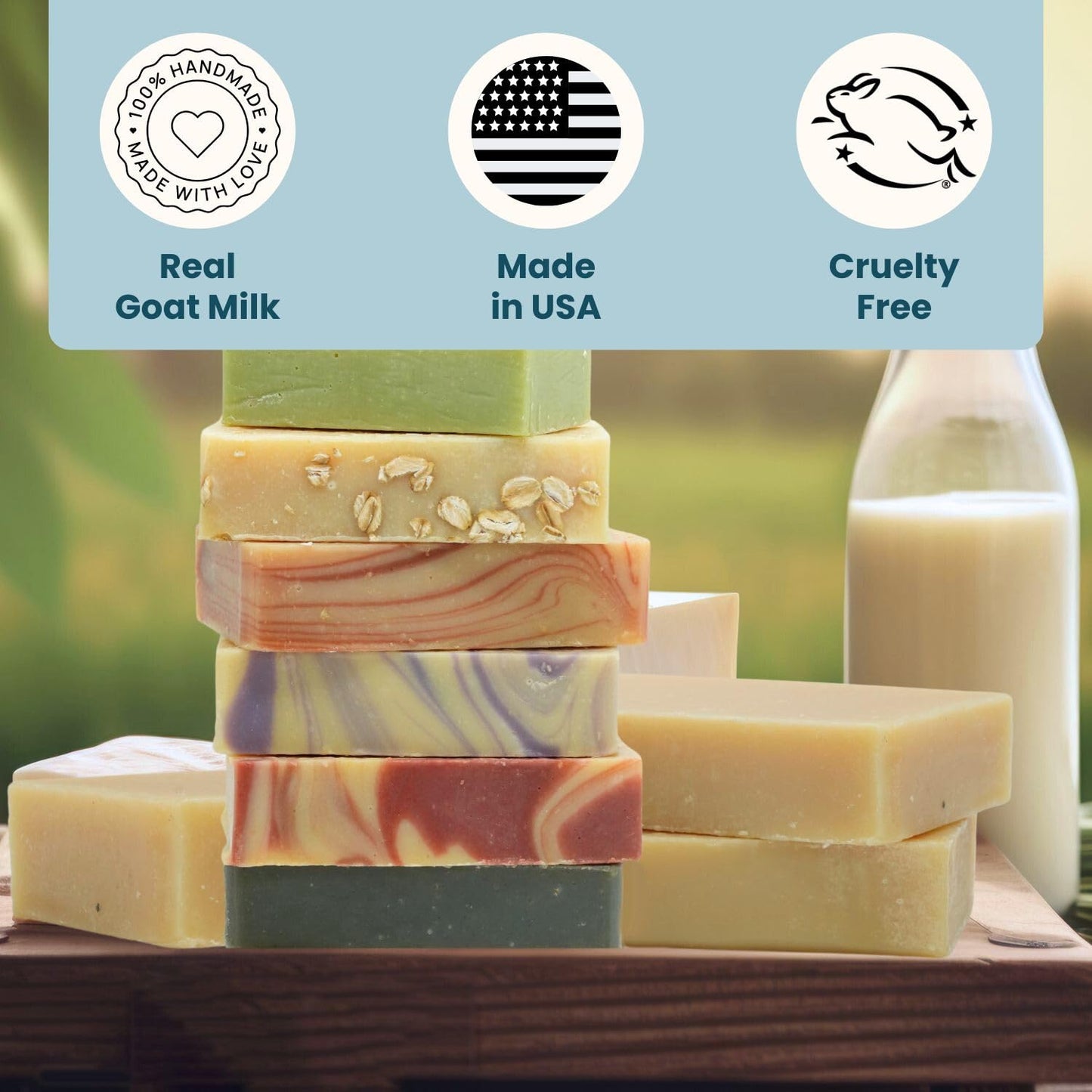 Way Natural Goat Milk Soap Bars, Honey Oatmeal (3 Hand/Body Soap Bars) - Gentle, No Dyes, Real Goat Milk Bar Soap for Men & Women - Natural Honey Oatmeal Soap Bars, Organic Goat Soap (Large, 5oz)