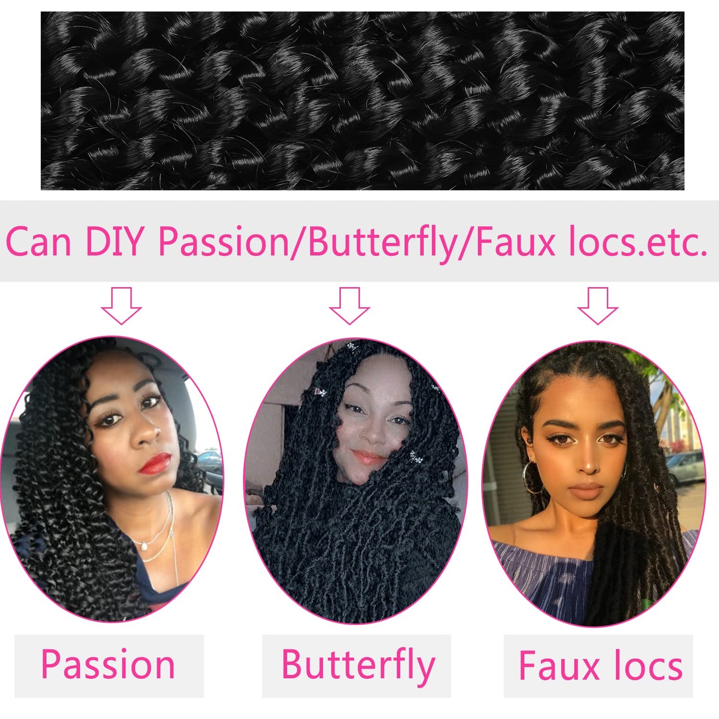 Ubeleco 18 Inch Passion Twist Hair, Blonde Water Wave Crochet Hair for Women Passion Twist Crochet Hair 22 Strands/Pack Long Bohemian Synthetic Curly Passion Twists Braiding Hair Extensions(7pcs,#27)