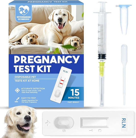 Dog Pregnancy Test Kit, Early Pregnancy Test for Dogs & Cats, Fast and Accurate Home Testing, Results Within 15 Minutes, for Breeders and Pet Owners