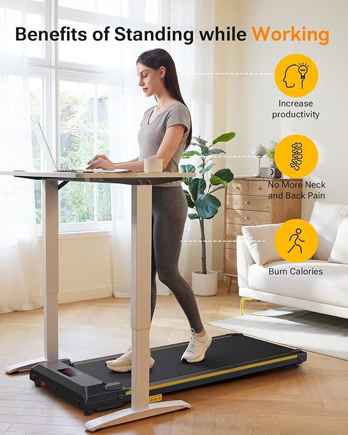 UREVO Smart Scale for Body Weight+UREVO Walking Pad, Under Desk Treadmill