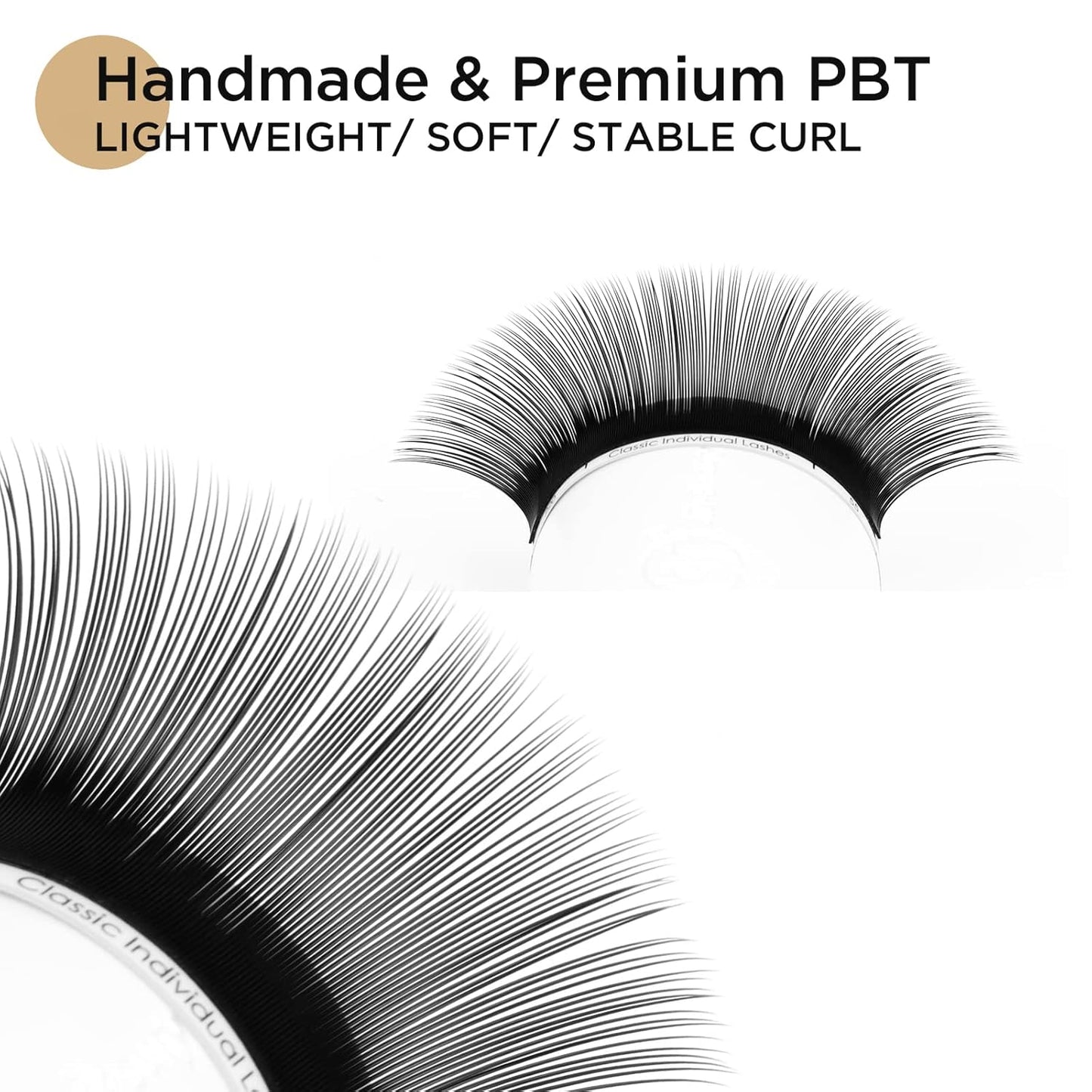 LASHVIEW D Curl 10mm Semi-Permanent Eyelash Extensions 0.20 Thickness Silk Fake Natural Thick Lashes Individual Eyelashes Silk lashes (Salon Use)