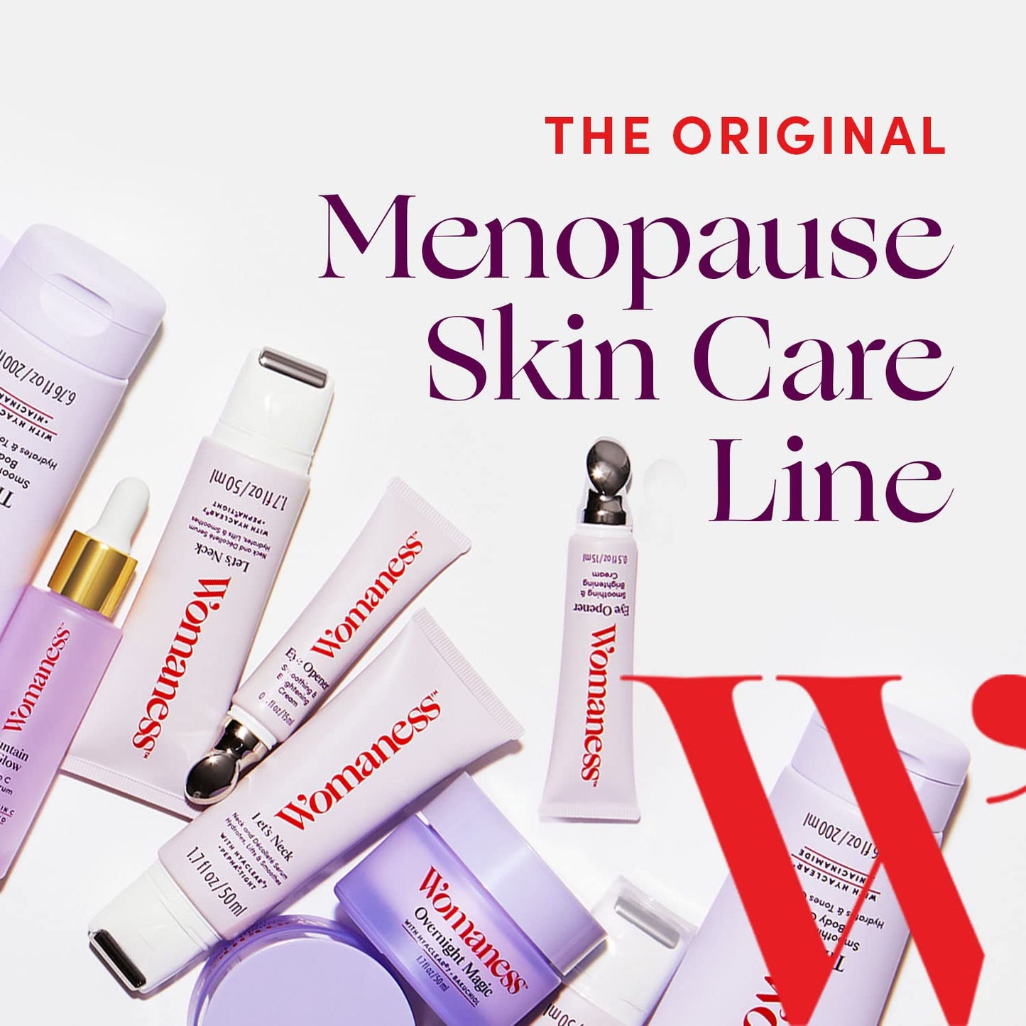 Womaness Menopause Skin & Neck Kit - Let's Neck - Firming & Decollete Wrinkle Serum (1.7 Fl Oz) + Fountain of Glow - Vitamin C Face Serum (50ml) + Eye Opener - Eye Cream (15ml) - 3 Products