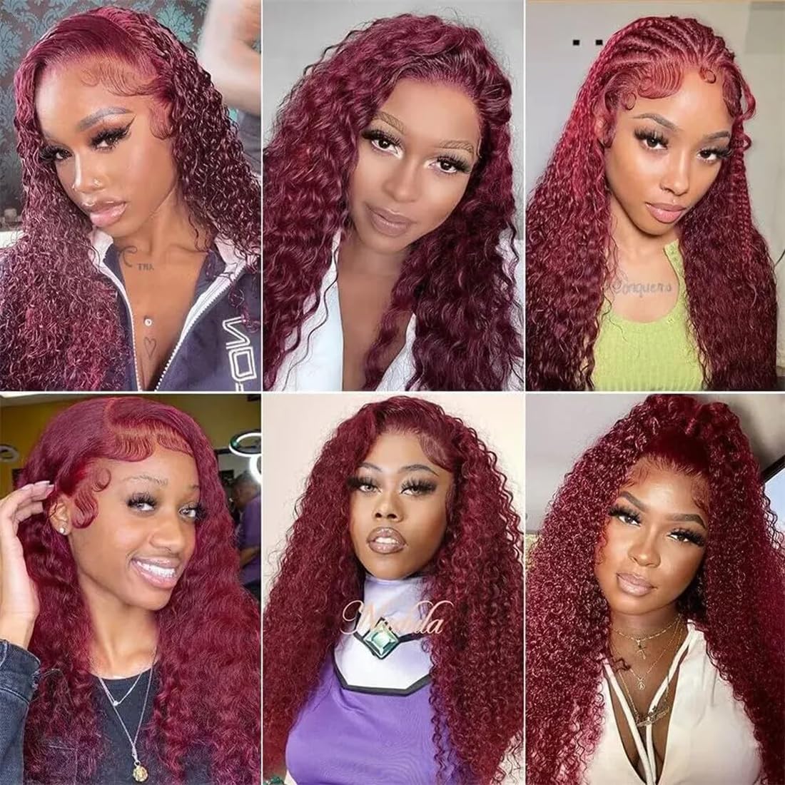 HeioWuio #99j Curly Wave Human Hair Bundles Burgundy Brazilian Remy Human Hair Weaves For Women Grade 8A Hair Extensions Red Bundles Unprocessed Virgin Hair Bundles 8 10 12 Inch