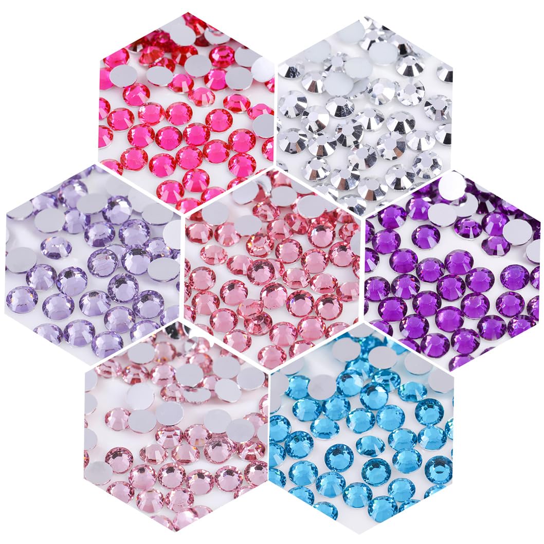 3000 Pieces SS12 3mm Flatback Rhinestones Clear Glass Round Gems Crystals for Nail Art DIY Crafts Clothes Shoes Bags （Mineral Gray）