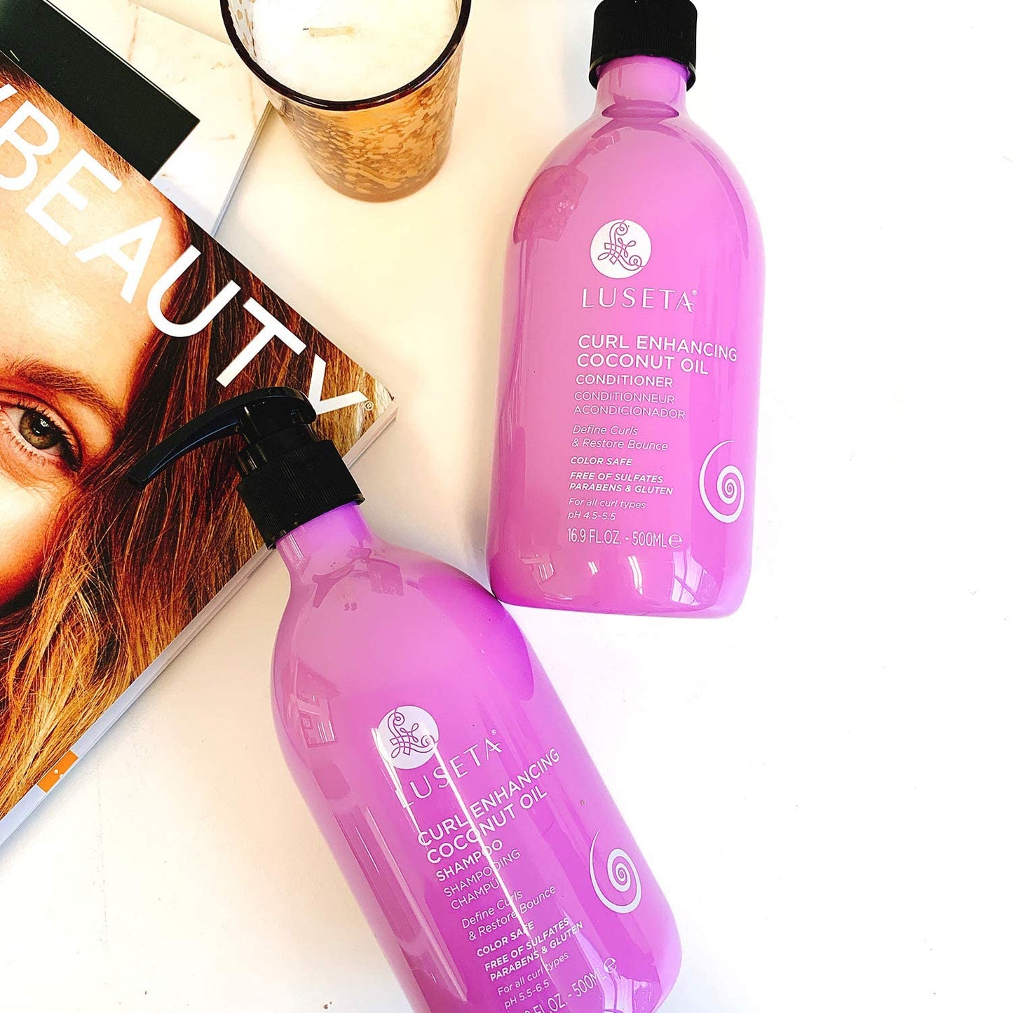 Luseta Curl Enhancing Shampoo and conditioner Set 2×16.9oz & Hair Oil & Hair Mask