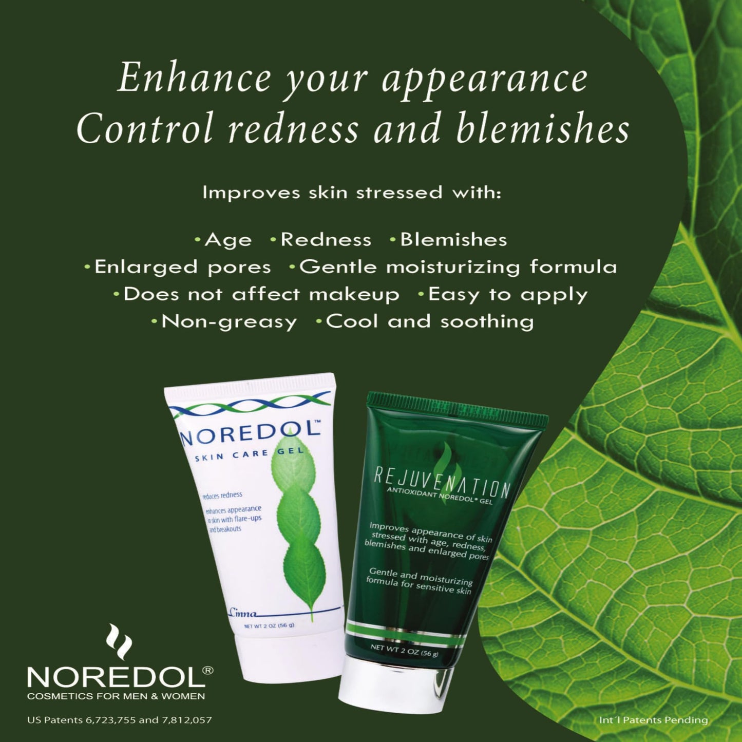 Noredol Rejuvination Antioxidant Gel - Face Moisturizer for Oily Skin, Non-greasy, Redness Relief 2 oz.