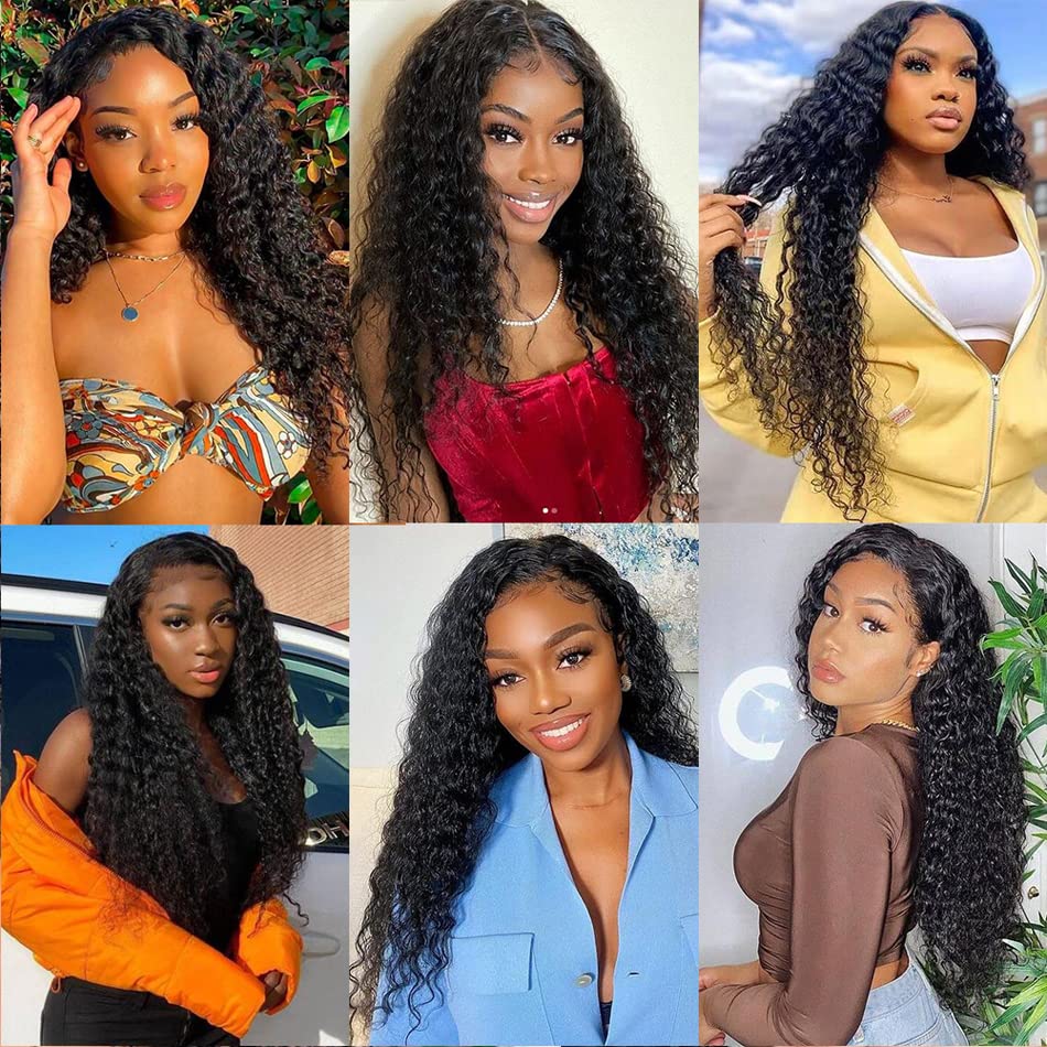 Loose Deep Wave Bundles Human Hair 8A Grade Unprocessed Brazilian Human Hair Weave Extensions Double Weft Remy Hair Wet and Wavy Bundles Soft and Silky for Black Women (22 22 22 inch,3 Bundles)