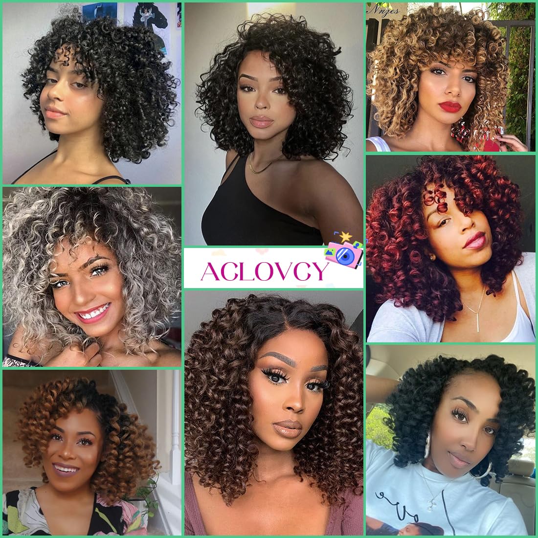 Jamaican Bounce Crochet Hair 8 Inch Crochet Curly Hair For Black Women 3 Pack Jumpy Wand Curl Crochet Hair Short Jamaican Twist Braiding Hair Extensions(8 Inch (Pack of 3),Tgray)