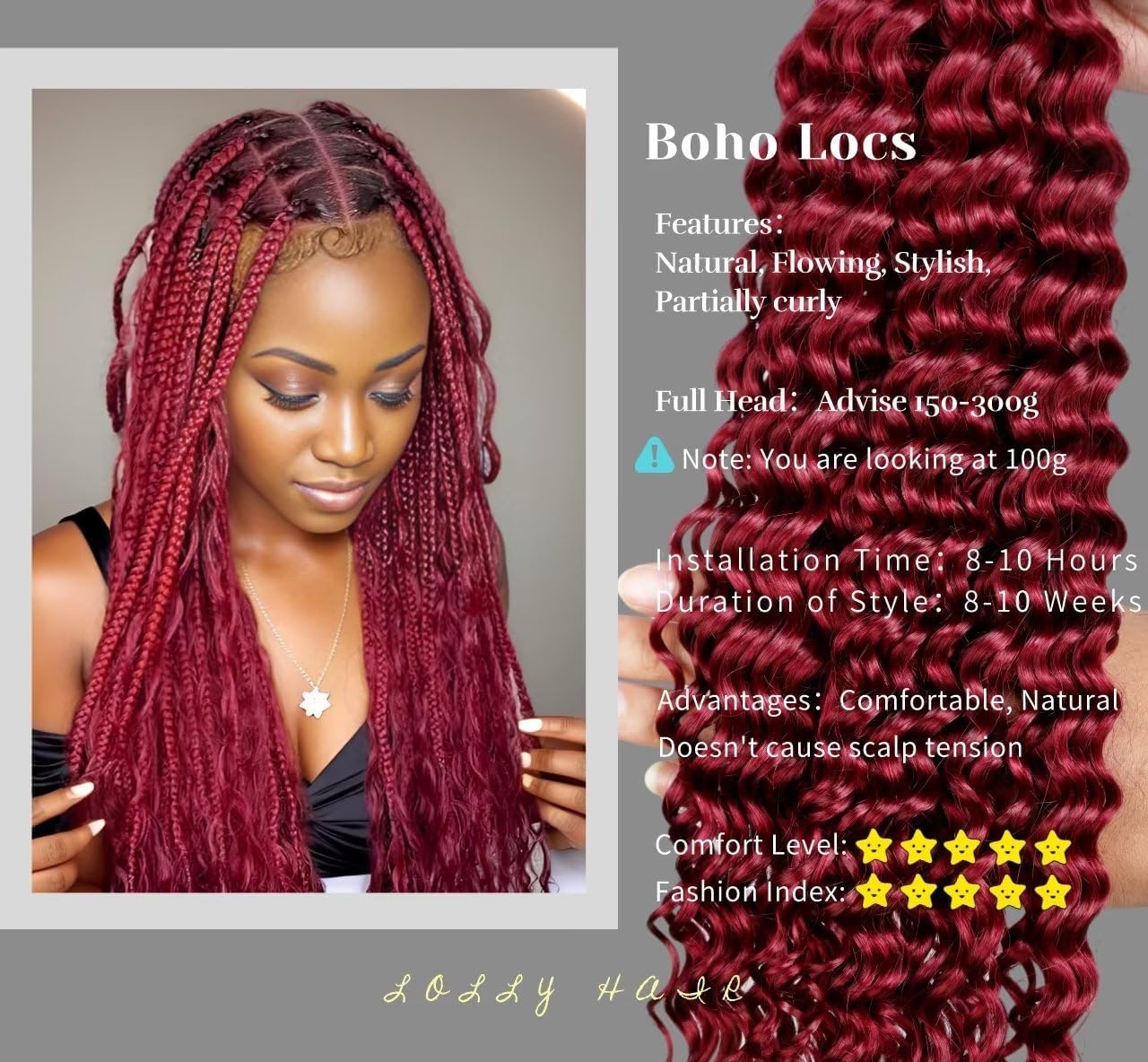 Fabimiya Burgundy Braiding Human Hair 100g 18 Inch 99J Burgundy Deep Water Wave Bulk Human Hair for Braiding No Weft Brazilian Virgin Curly Human Hair Extensions for Boho Braids