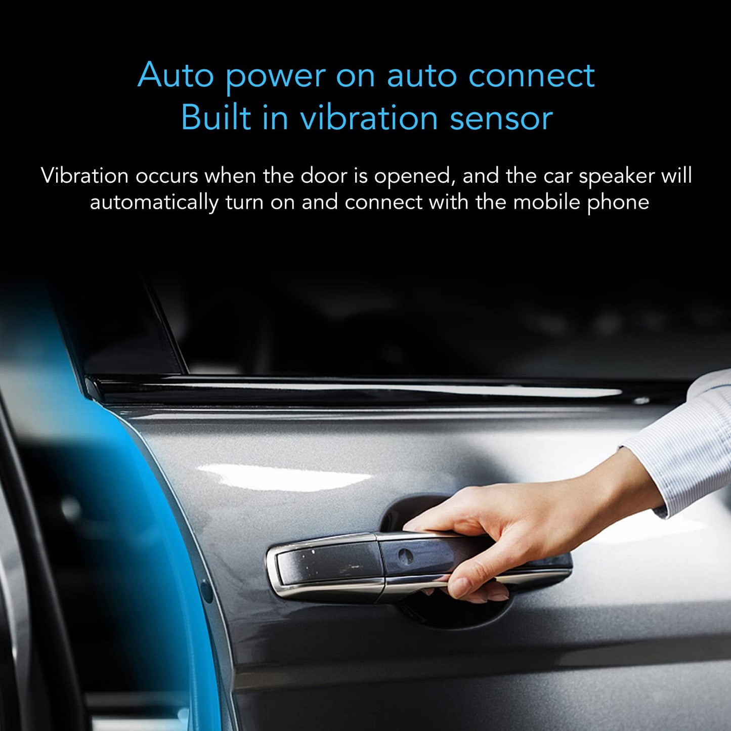 Handsfree Bluetooth for Phone Car Kit, Bluetooth Car Speaker Auto Power On Navigation Assistant Car Visor Bluetooth Receiver with Back Clip, Cars Handsfree Speakerphone Adapter